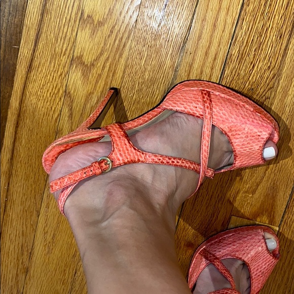 Pink Python Snake Skin Sandals - Picture 5 of 5
